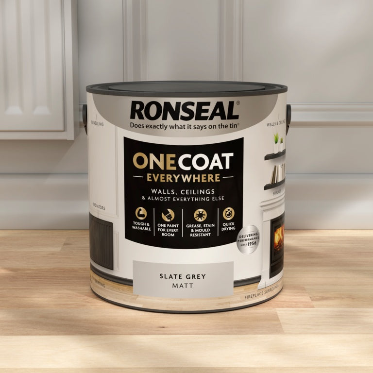 Ronseal One Coat Everywhere Matt Paint 2.5L Slate Grey