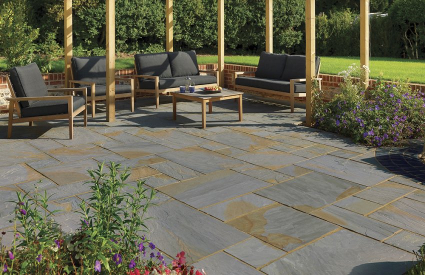 Willow Blend Natural Stone Paving 18mm Mixed Pack 20.7m²