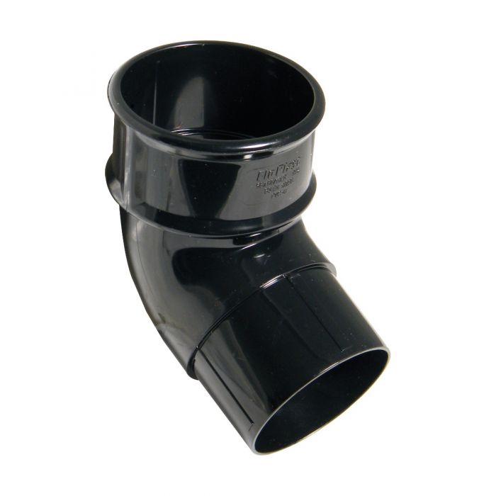 Black Round 112 Degree Offset Downpipe Bend