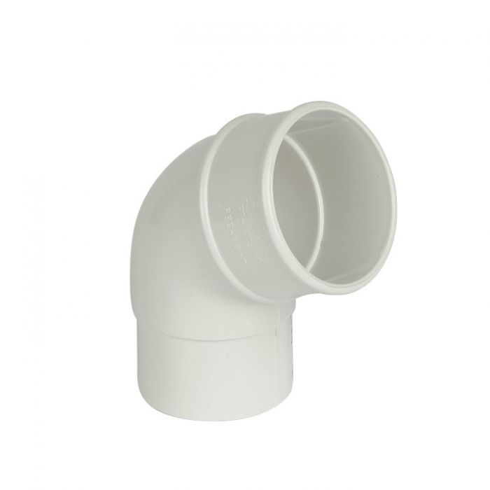 White Round 112° Offset Downpipe Bend