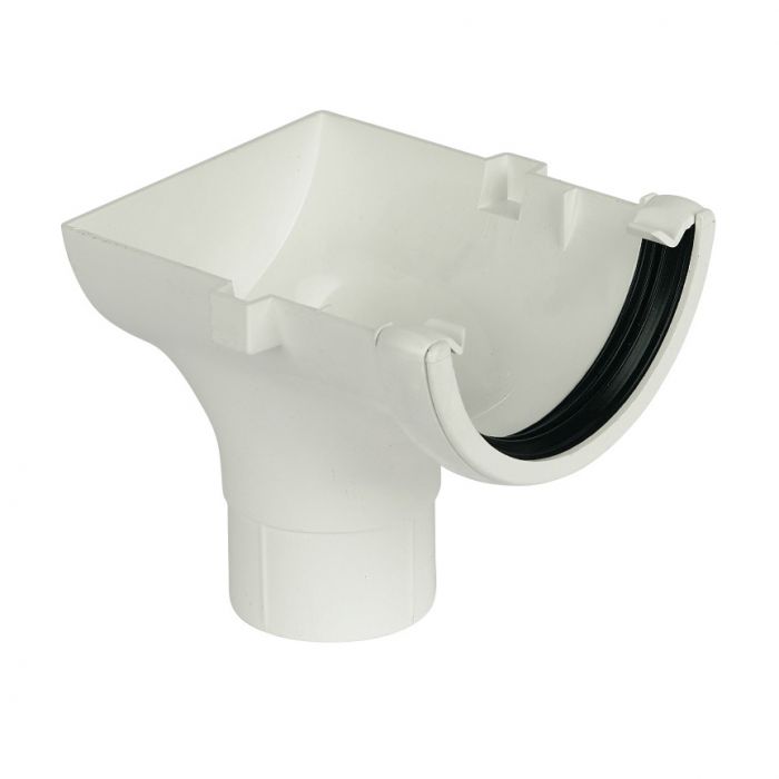 White Round Gutter Stop End Outlet