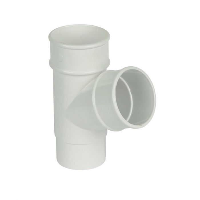 White Round Downpipe 112 Degree Branch