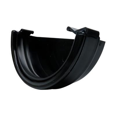 Black Round Gutter External Stop End