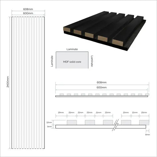 Acoustic Wall Paneling 2400 x 600mm