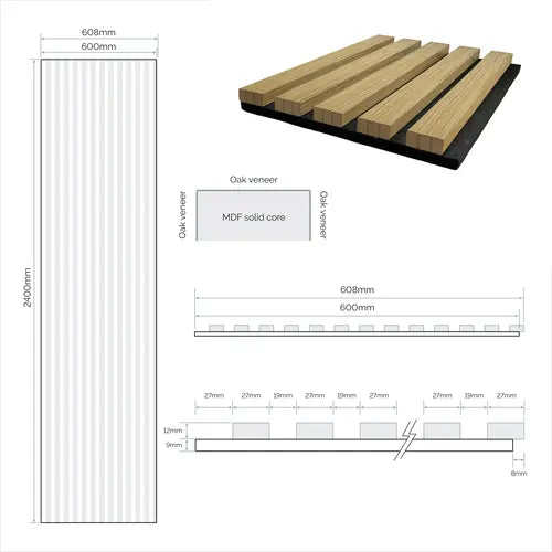 Acoustic Wall Paneling 2400 x 600mm